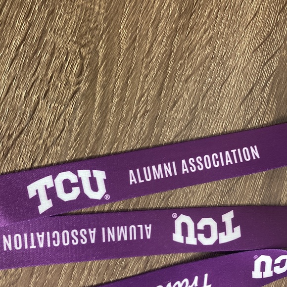 Bundle of 3 NWOT TCU Lanyards Purple & White - Picture 5 of 6